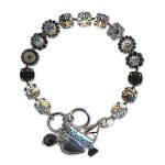 Bracelet by Mariana Woman Floral Jet and Moonlight Swarovski Crystals - Image 3