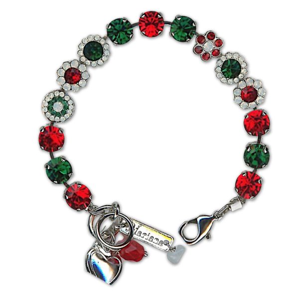 Bracelet by Mariana Woman Stunning Siam and Emerald Swarovski Crystals