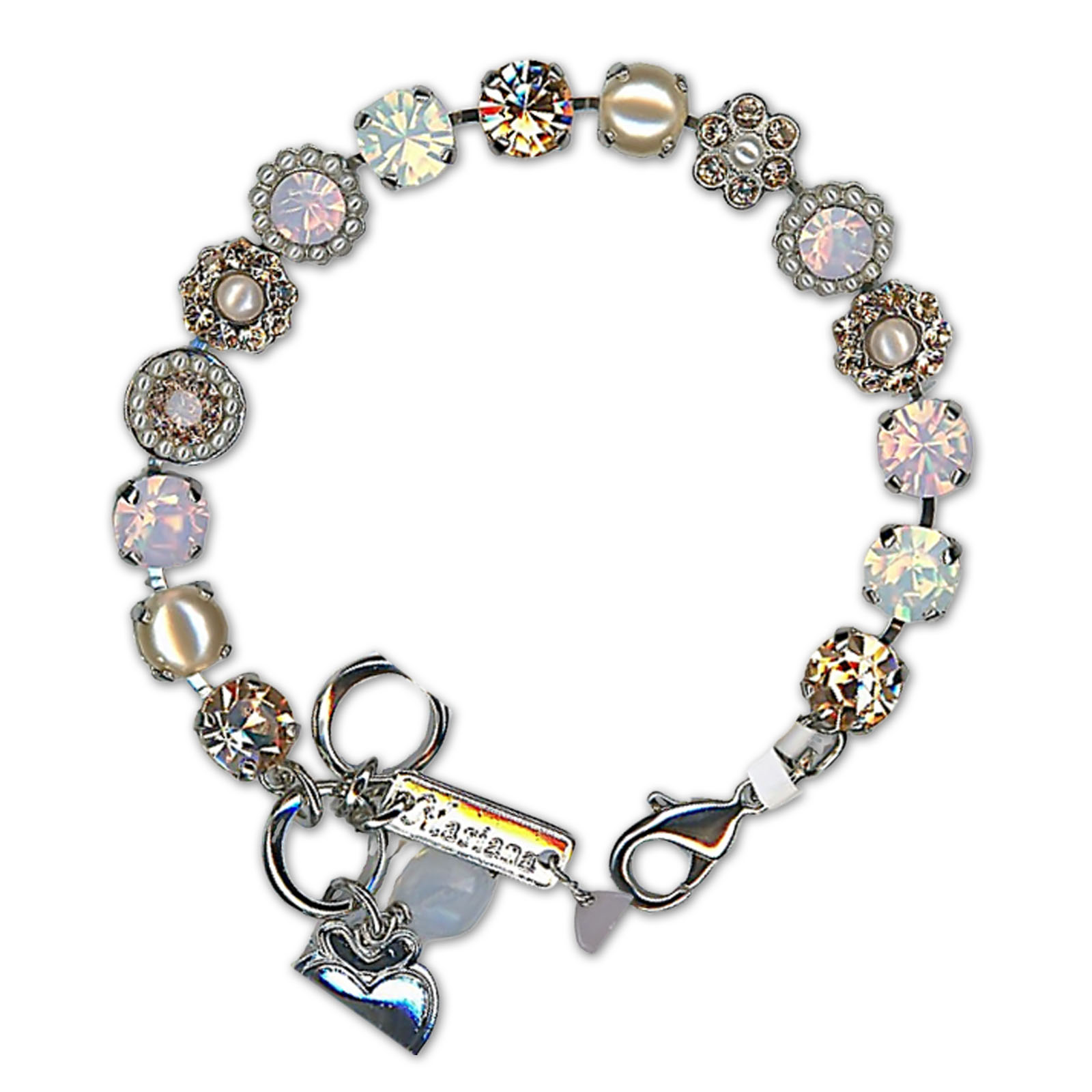 B-4479-2333P-RO (1) Bracelet by Mariana Woman Lovely Pearl and Opal Swarovski Crystals - Image 1