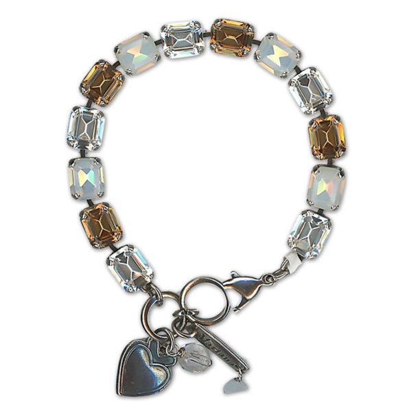 Bracelet by Mariana Woman Exquisite Topaz and Clear Swarovski Crystals