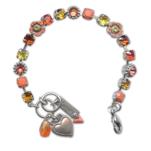 Bracelet by Mariana Woman Sassy Orange and Coral Swarovski Crystals