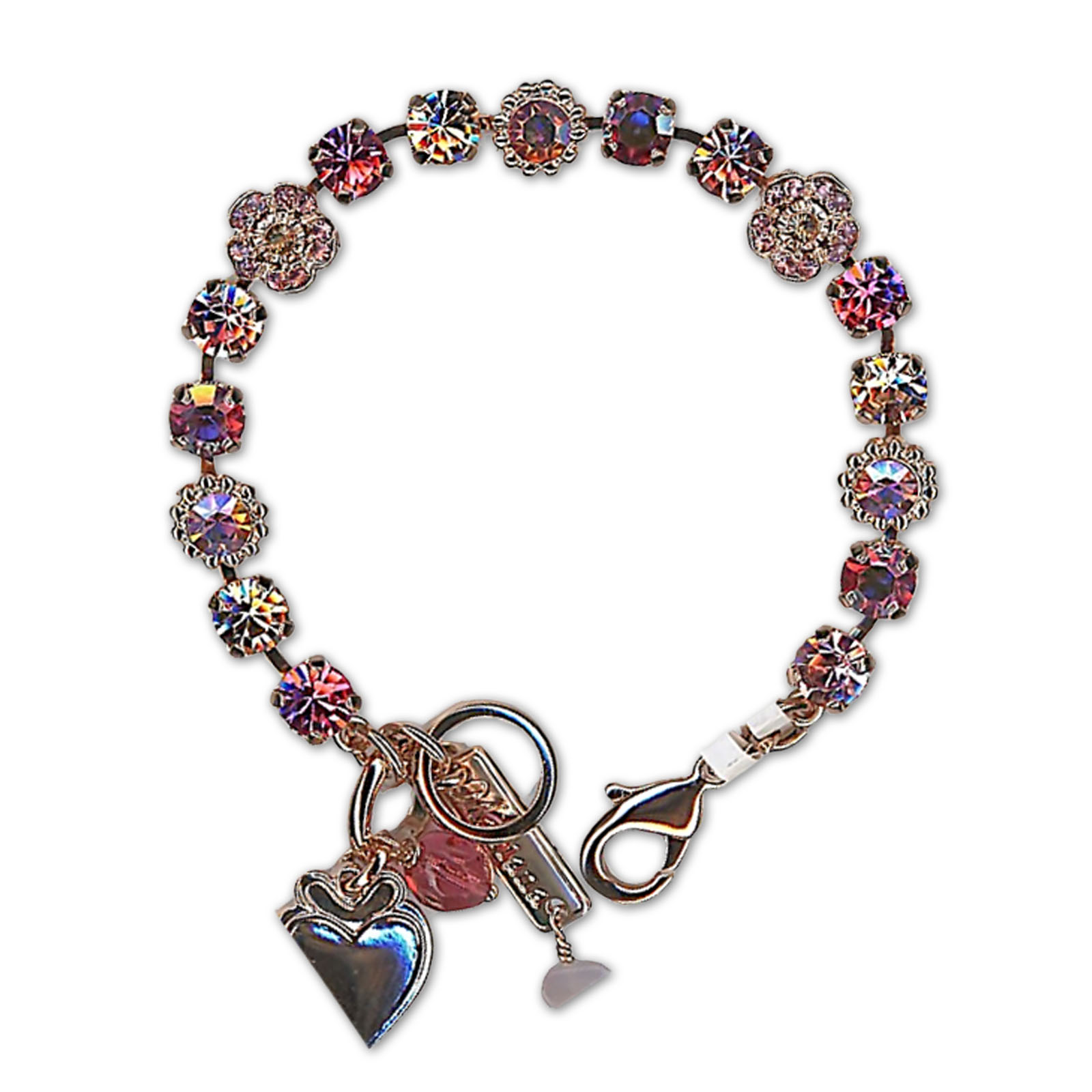 B-4504-5011-RG (1) Bracelet by Mariana Woman Adorable Rose Swarovski Crystals - Image 1