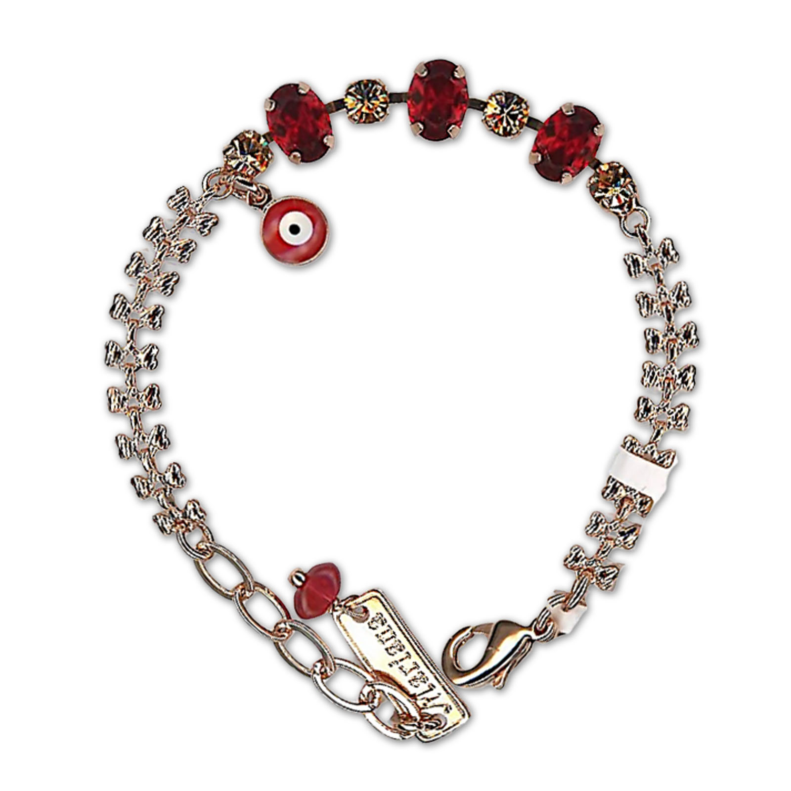 B-4508-6-50088-RG (1) Bracelet by Mariana Woman Elegant Siam and Golden Swarovski Crystals - Image 1