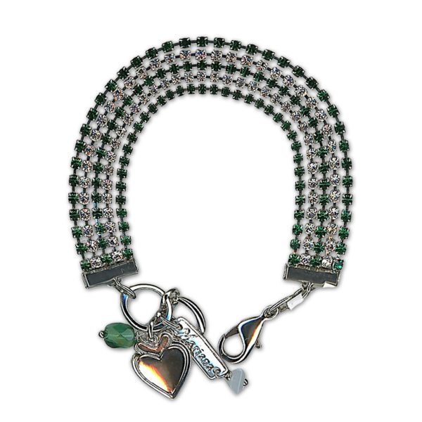Bracelet by Mariana Woman Sophisticated Emerald and Clear Swarovski Crystals