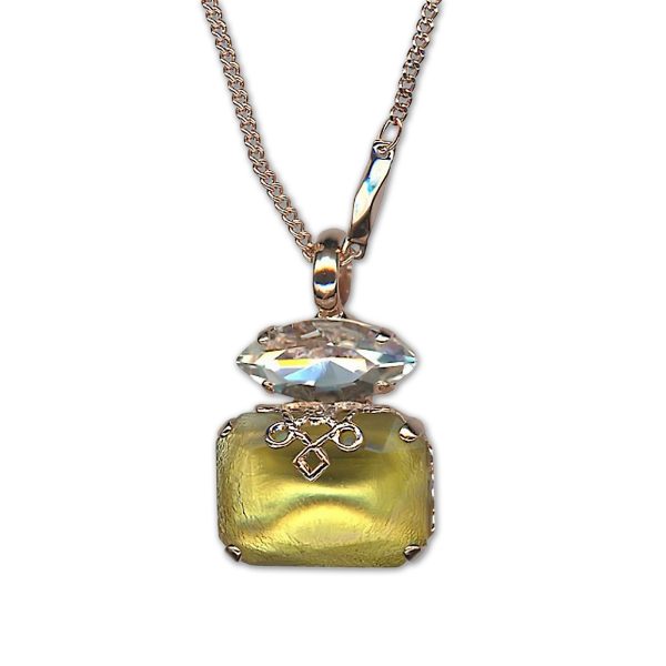 Necklace Pendant by Mariana Woman Elegant Yellow and Clear Swarovski Crystals