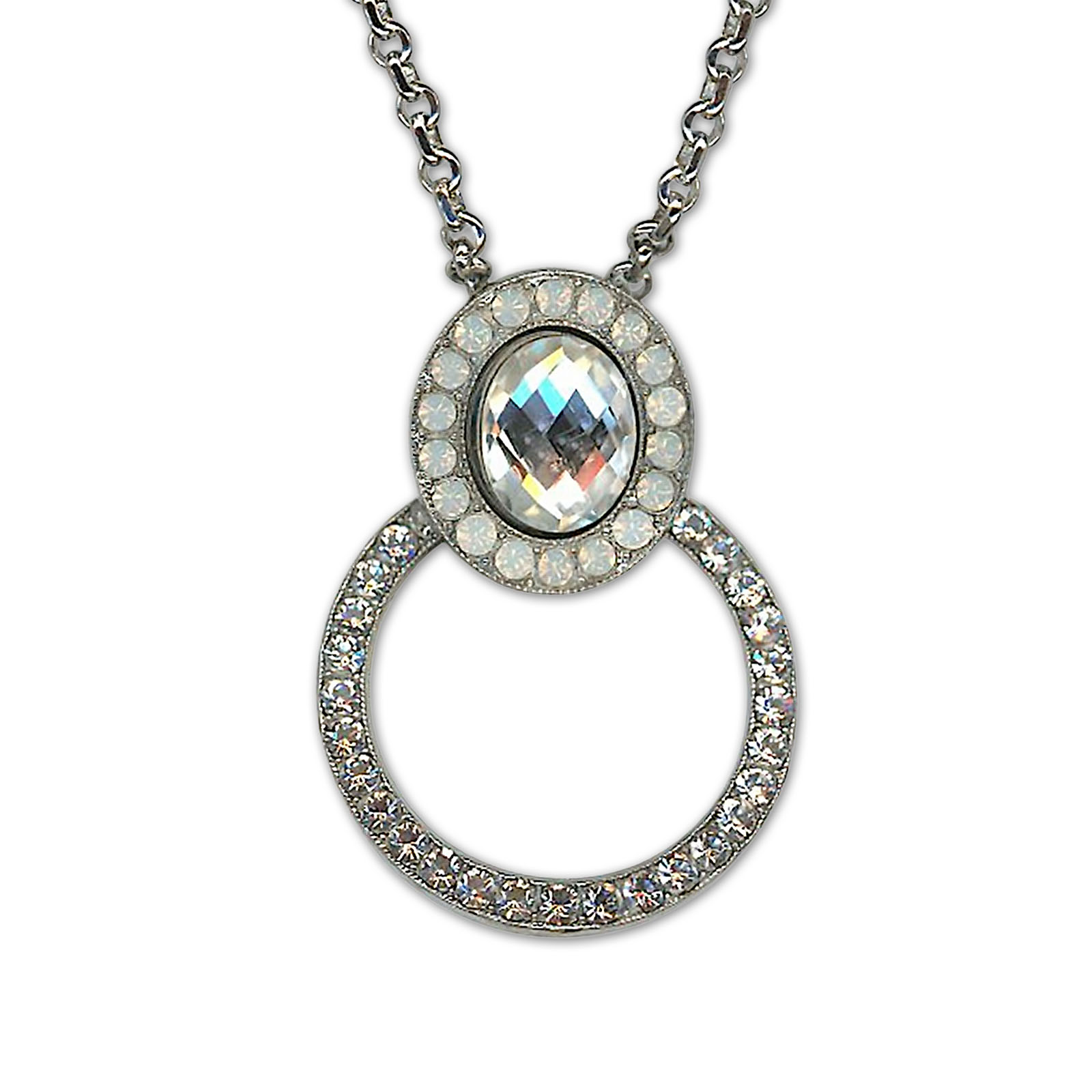 N-5030-1-234001-RO (1) Necklace Pendant by Mariana Woman Glamorous Clear and Opal Swarovski Crystals - Image 1