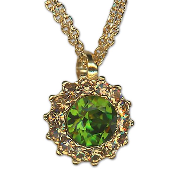 Necklace Pendant by Mariana Woman Floral Olivine and Topaz Swarovski Crystals