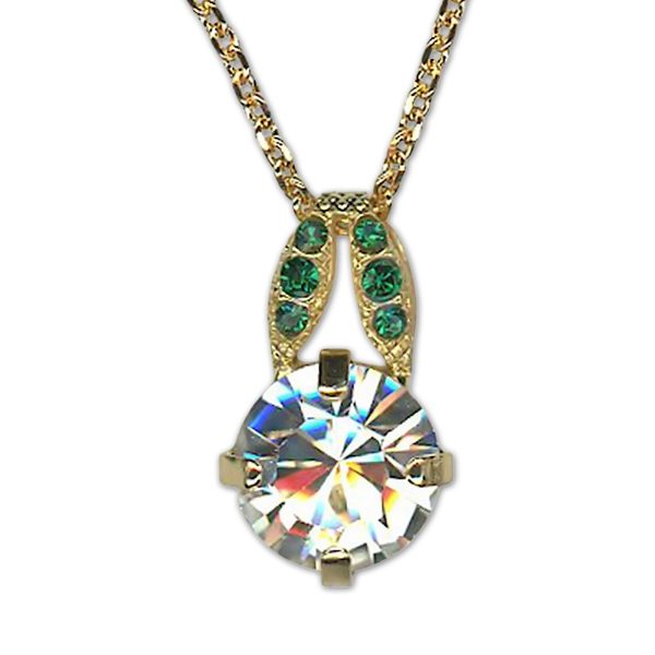 Necklace Pendant by Mariana Woman Charming Clear and Emerald Swarovski Crystals