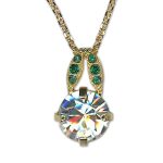 Necklace Pendant by Mariana Woman Charming Clear and Emerald Swarovski Crystals - Image 2