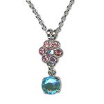 Necklace Pendant by Mariana Woman Lovely Rose and Laguna Swarovski Crystals