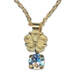 Necklace Pendant by Mariana Woman Floral Light Sapphire Swarovski Crystals - Image 3