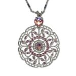 Necklace Pendant by Mariana Woman Sophisticated Light Rose Swarovski Crystals - Image 2