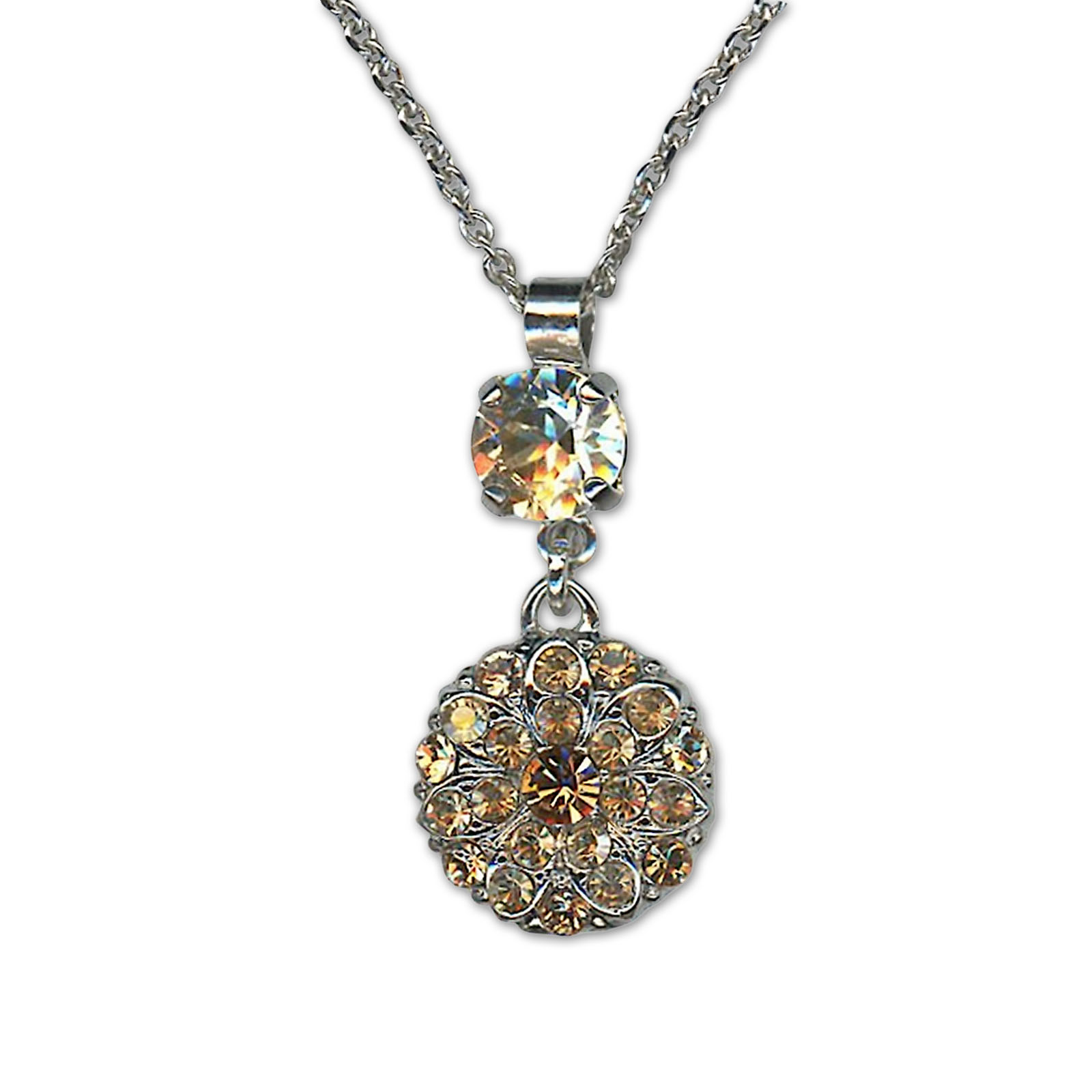 N-5212-10-216-RO (1) Necklace Pendant by Mariana Woman Ethereal Golden Shadow Swarovski Crystals - Image 1
