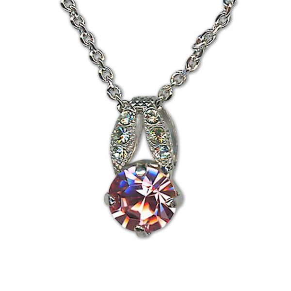Necklace Pendant by Mariana Woman Lovely Rose and Clear Swarovski Crystals