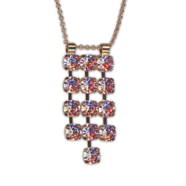 Necklace Pendant by Mariana Woman Beautiful Light Rose Swarovski Crystals