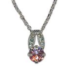Necklace Pendant by Mariana Woman Gorgeous Rose and Clear Swarovski Crystals - Image 3