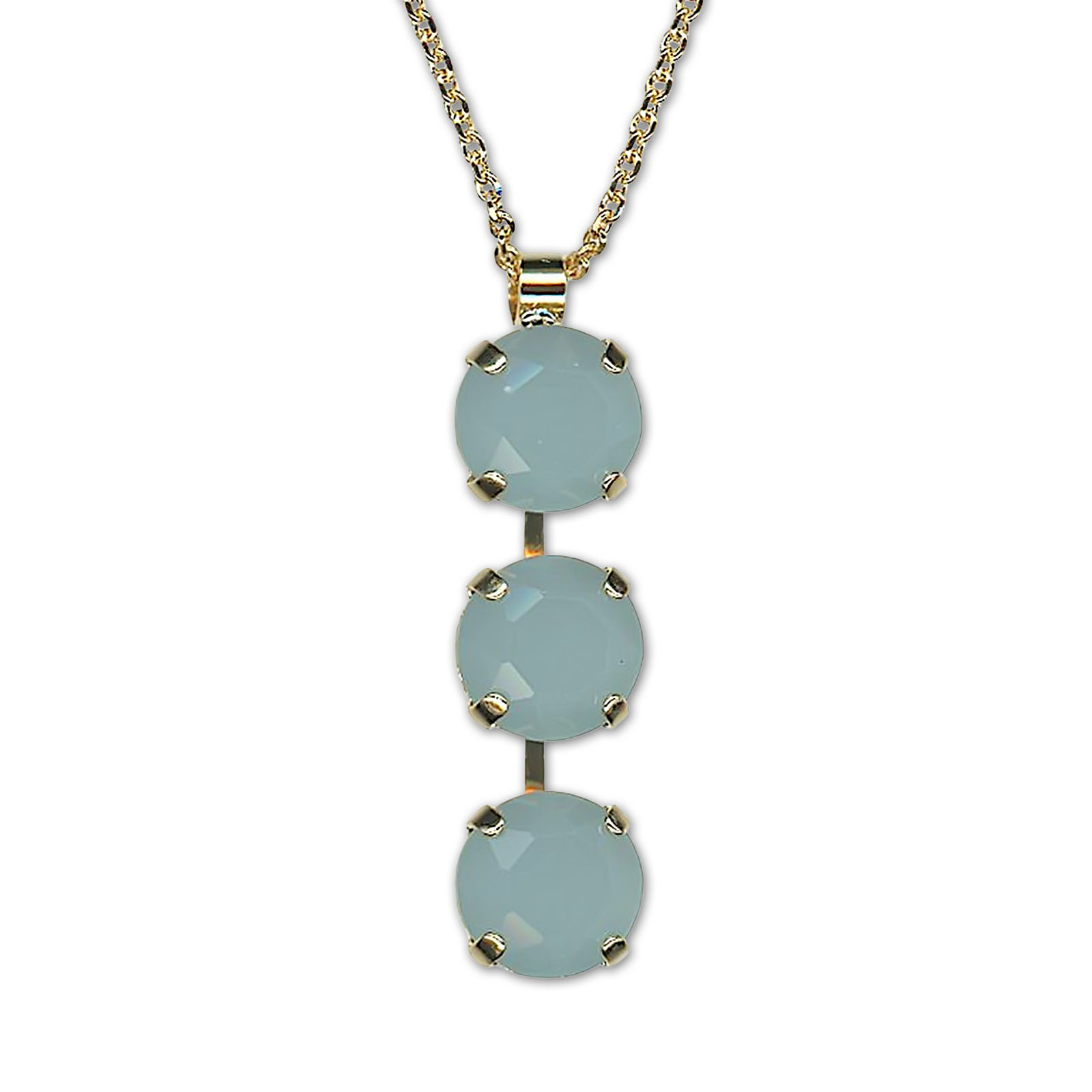 N-5448-3-052052-YG (1) Necklace Pendant by Mariana Woman Exquisite Grey Opal Swarovski Crystals - Image 1