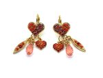 Earrings By Mariana Woman Dangling Orange and Rose Peach Swarovski Crystals