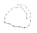 Necklace by Mariana Woman Sleek Chain Siam and Emerald Swarovski Crystals - Image 2