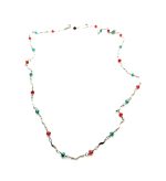 Necklace by Mariana Woman Sleek Chain Siam and Emerald Swarovski Crystals