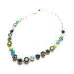 Necklace By Mariana Woman Elegant Malachite Mineral and Opal Swarovski Crystals - Image 2