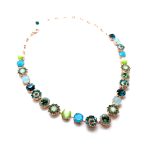 Necklace By Mariana Woman Elegant Malachite Mineral and Opal Swarovski Crystals - Image 4