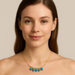 Necklace by Mariana Woman Five Heart Turquoise Swarovski Crystals - Image 3
