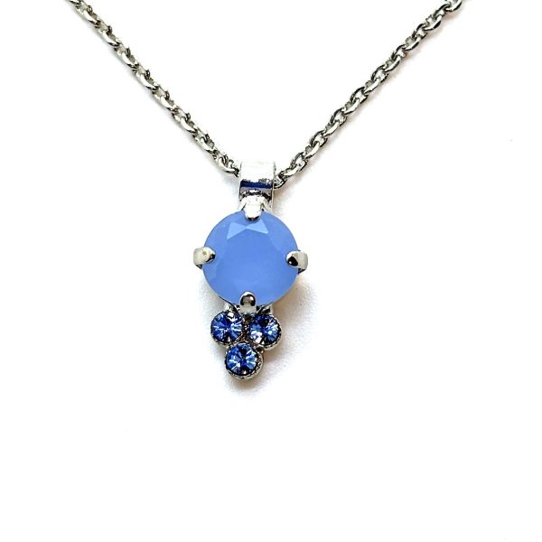 Necklace Pendant by Mariana Woman Dainty Opal and Sapphire Swarovski Crystals