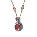 Necklace Pendant by Mariana Woman Crescent Sapphire and Tanzanite Swarovski Crystals - Image 3