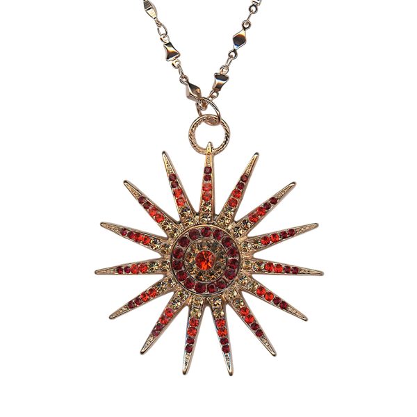 Necklace Pendant by Mariana Woman Sophisticated Siam and Hyacinth Swarovski Crystals