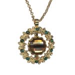 Necklace Pendant by Mariana Woman Wreath Fern and Topaz Swarovski Crystals - Image 3