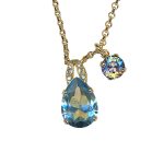 Necklace Pendant by Mariana Woman Shimmering Aquamarine and AB Swarovski Crystals - Image 3