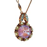 Necklace Pendant by Mariana Woman Exquisite Lavender and Chrysolite Swarovski Crystals