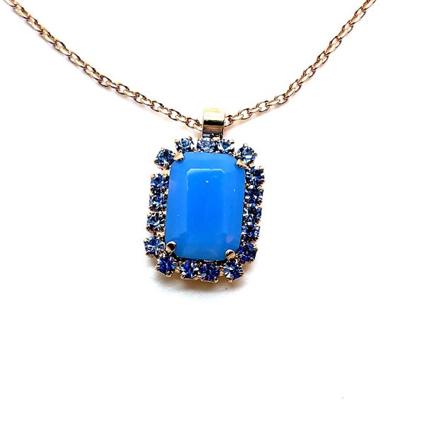 Necklace Pendant by Mariana Woman Elegant Opal and Sapphire Swarovski Crystals