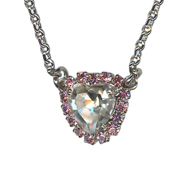 Necklace Pendant by Mariana Woman Lovely Rose and Clear Swarovski Crystals