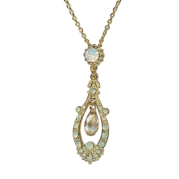 Necklace Pendant by Mariana Woman Elegant Golden and Opal Swarovski Crystals