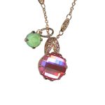 Necklace Pendant by Mariana Woman Duo Rose and Peridot Swarovski Crystals - Image 2