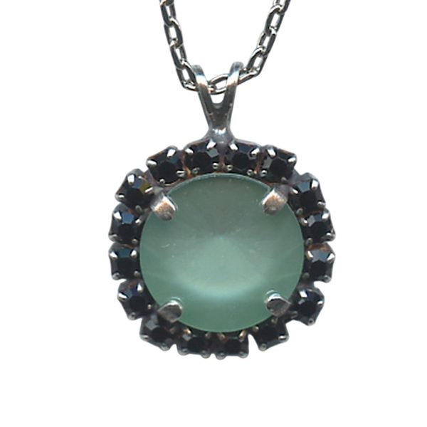 Necklace Pendant by Mariana Woman Alluring Opal and Jet Swarovski Crystals