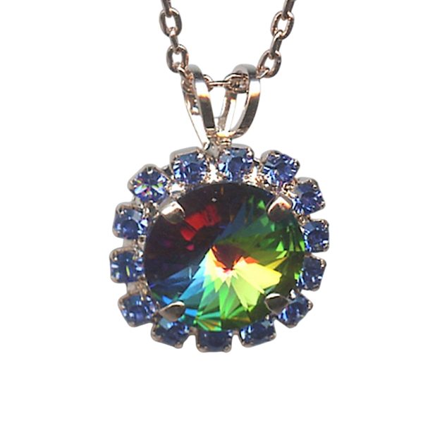 Necklace Pendant by Mariana Woman Beautiful Vitral and Sapphire Swarovski Crystals