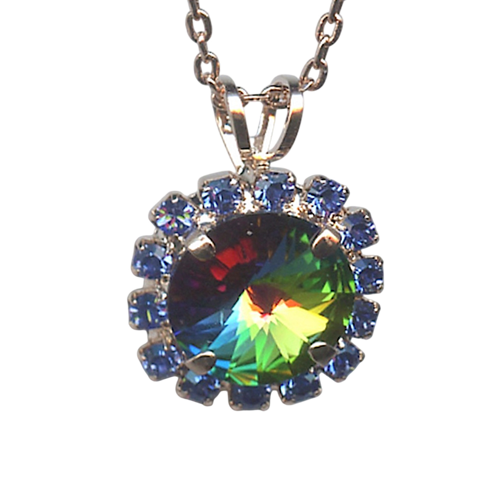 N-5137-1R-206222-RG (1) Necklace Pendant by Mariana Woman Beautiful Vitral and Sapphire Swarovski Crystals - Image 1
