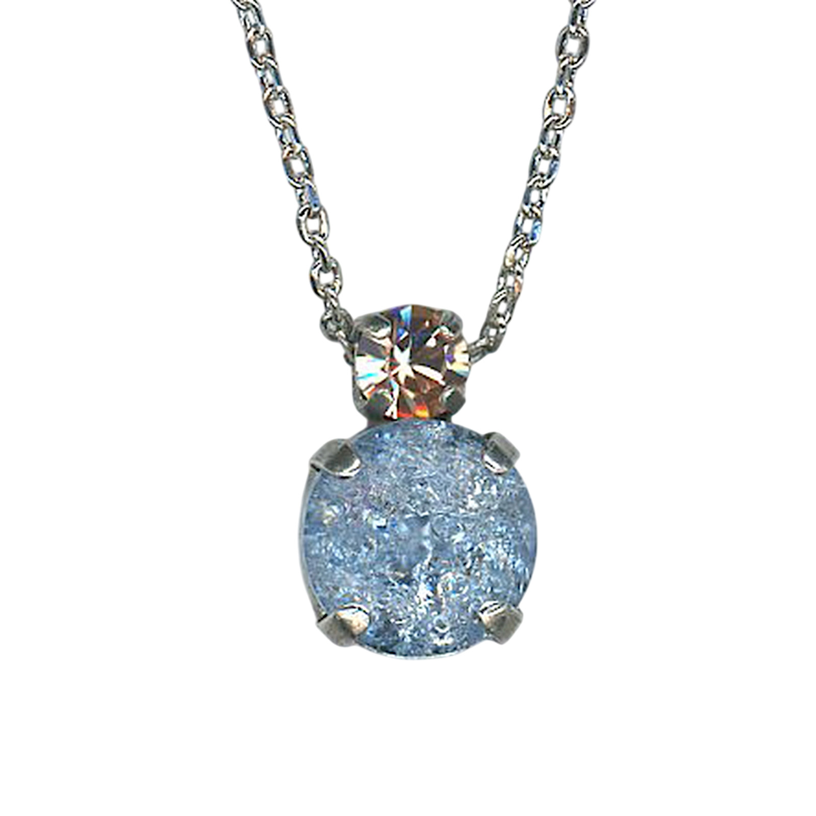 N-5137-5007-RO (3) Necklace Pendant by Mariana Woman Dainty Aquamarine Ice Swarovski Crystals - Image 1