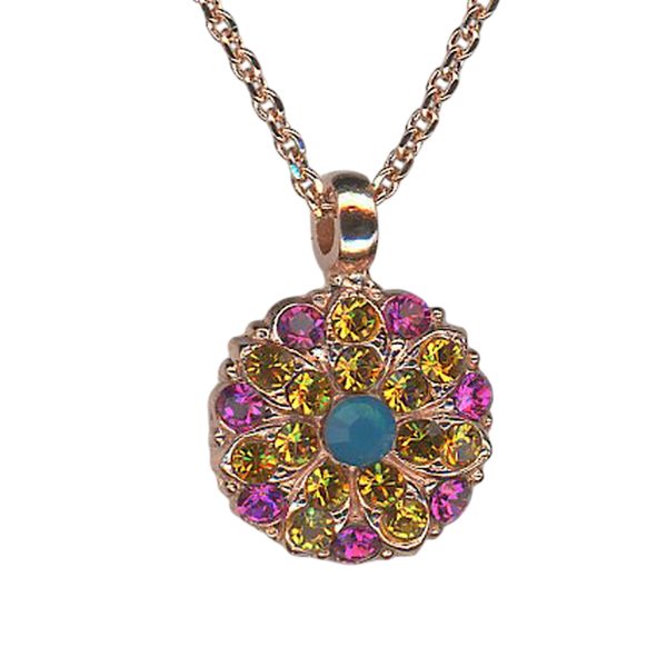 Necklace Pendant by Mariana Woman Lovely Fuchsia and Topaz Swarovski Crystals