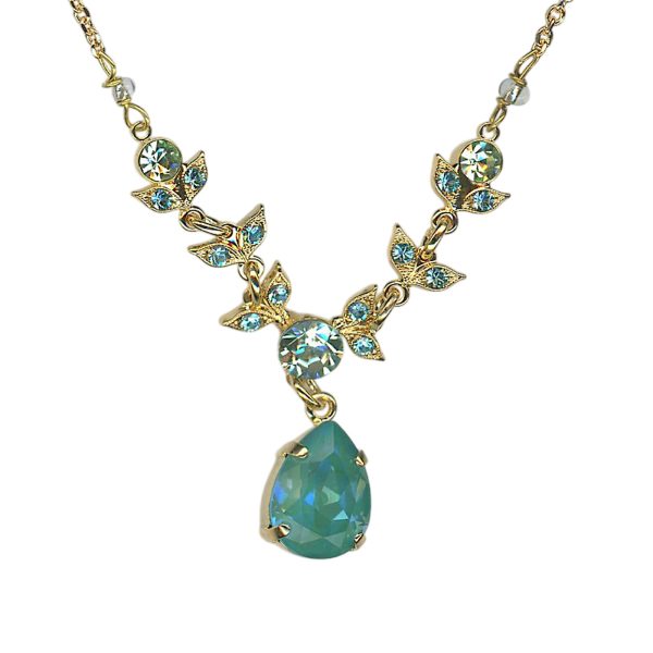 Necklace Pendant by Mariana Woman Glamorous Laguna and Aquamarine Swarovski Crystals