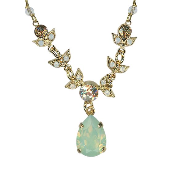 Necklace Pendant by Mariana Woman Charming Chrysolite and Golden Swarovski Crystals