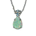 Necklace Pendant by Mariana Woman Charming Moon Yellow SO Mineral and Aquamarine Swarovski Crystals - Image 3