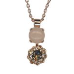 Necklace Pendant by Mariana Woman Lovely Rose Quartz Mineral and Golden Swarovski Crystals - Image 3