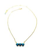 Necklace Pendant by Mariana Woman Triple Heart Turquoise Swarovski Crystals - Image 2