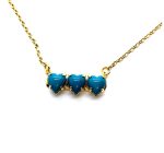Necklace Pendant by Mariana Woman Triple Heart Turquoise Swarovski Crystals