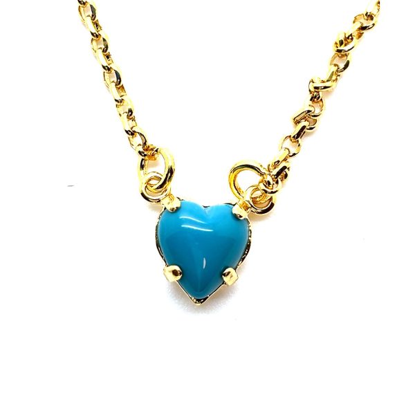 Necklace Pendant by Mariana Woman Heart Shaped Turquoise Swarovski Crystals