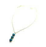 Necklace Pendant by Mariana Woman Triple Tier Heart Turquoise Swarovski Crystals - Image 2